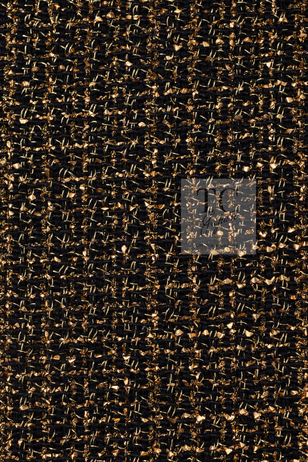 CHANEL 19PF Gold Black Collarless Cotton Jacket Coat 36 38 シャネル ゴールド ブラック ノーカラー コットン ジャケット コート 即発