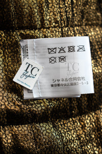 CHANEL 19PF Gold Black Collarless Cotton Jacket Coat 36 38 シャネル ゴールド ブラック ノーカラー コットン ジャケット コート 即発 - TC JAPAN