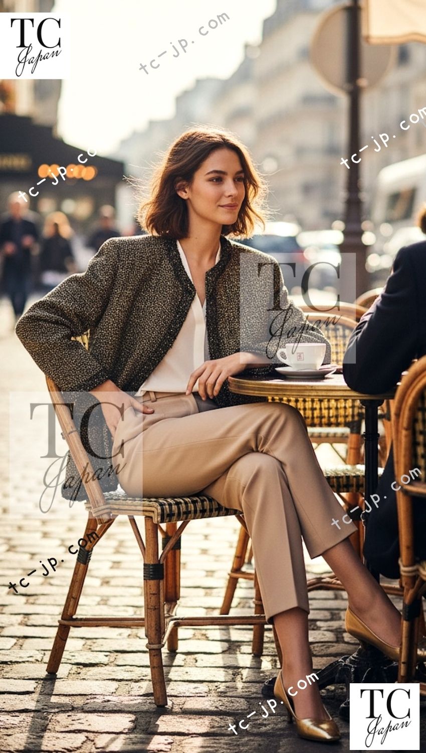 CHANEL 19PF Gold Black Collarless Cotton Jacket Coat 36 38 シャネル ゴールド ブラック ノーカラー コットン ジャケット コート 即発