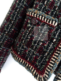CHANEL 15A Maroon Wine Red Braid Trimming Wool Tweed Jacket 34 シャネル ワインレッド ブレイドトリミング ウール ツイード ジャケット 即発