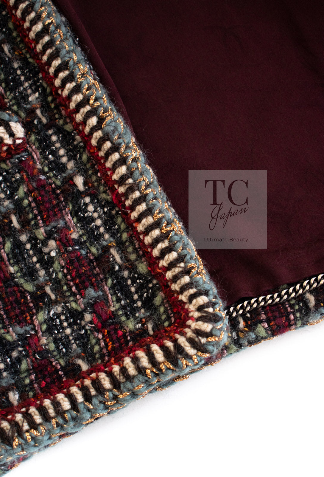 CHANEL 15A Maroon Wine Red Braid Trimming Wool Tweed Jacket 34 シャネル ワインレッド ブレイドトリミング ウール ツイード ジャケット 即発