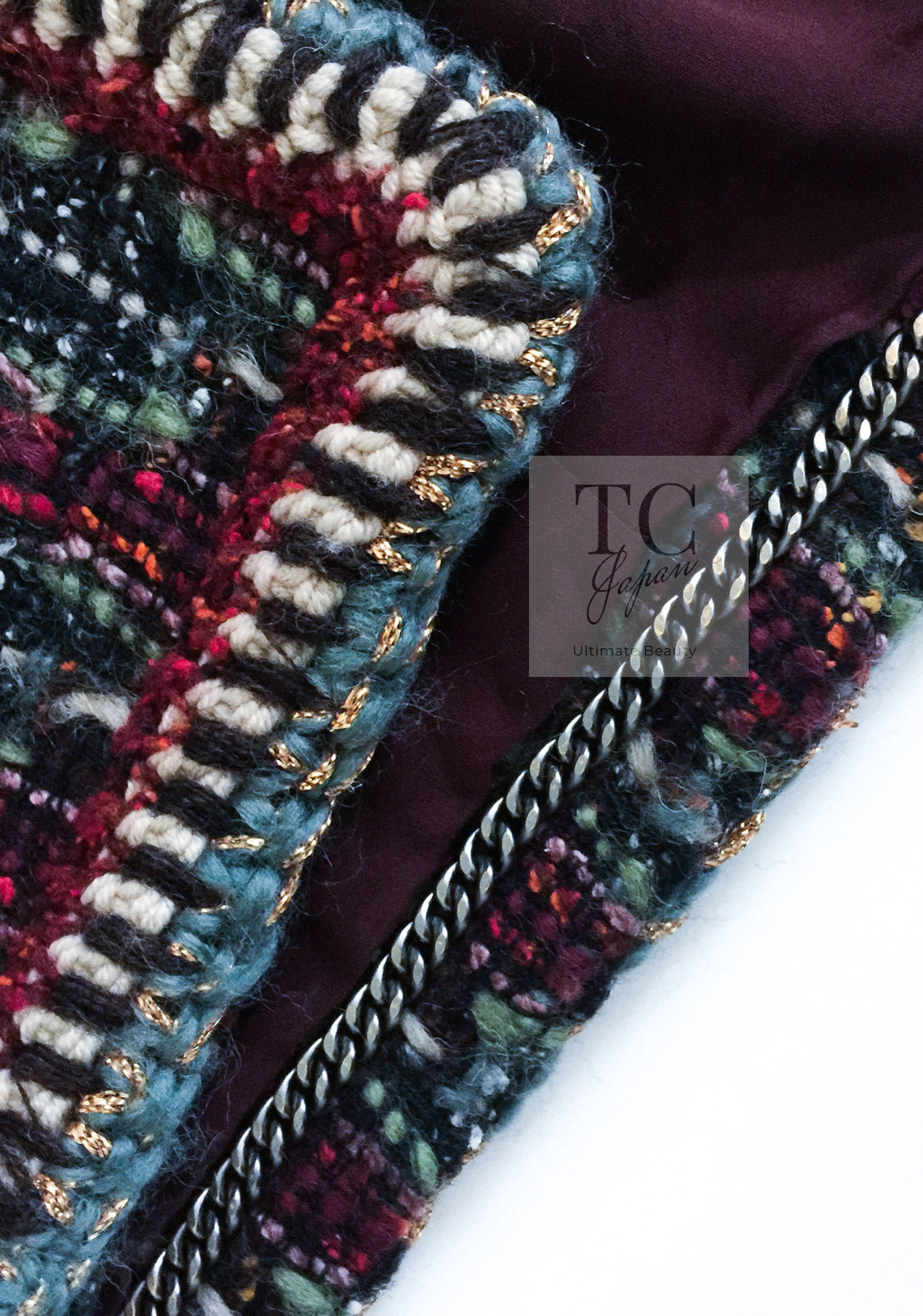 CHANEL 15A Maroon Wine Red Braid Trimming Wool Tweed Jacket 34 シャネル ワインレッド ブレイドトリミング ウール ツイード ジャケット 即発