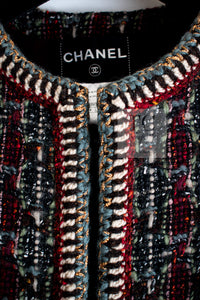 CHANEL 15A Maroon Wine Red Braid Trimming Wool Tweed Jacket 34 シャネル ワインレッド ブレイドトリミング ウール ツイード ジャケット 即発