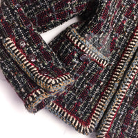CHANEL 15A Maroon Wine Red Braid Trimming Wool Tweed Jacket 34 シャネル ワインレッド ブレイドトリミング ウール ツイード ジャケット 即発