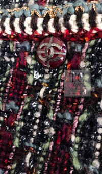 CHANEL 15A Maroon Wine Red Braid Trimming Wool Tweed Jacket 34 シャネル ワインレッド ブレイドトリミング ウール ツイード ジャケット 即発