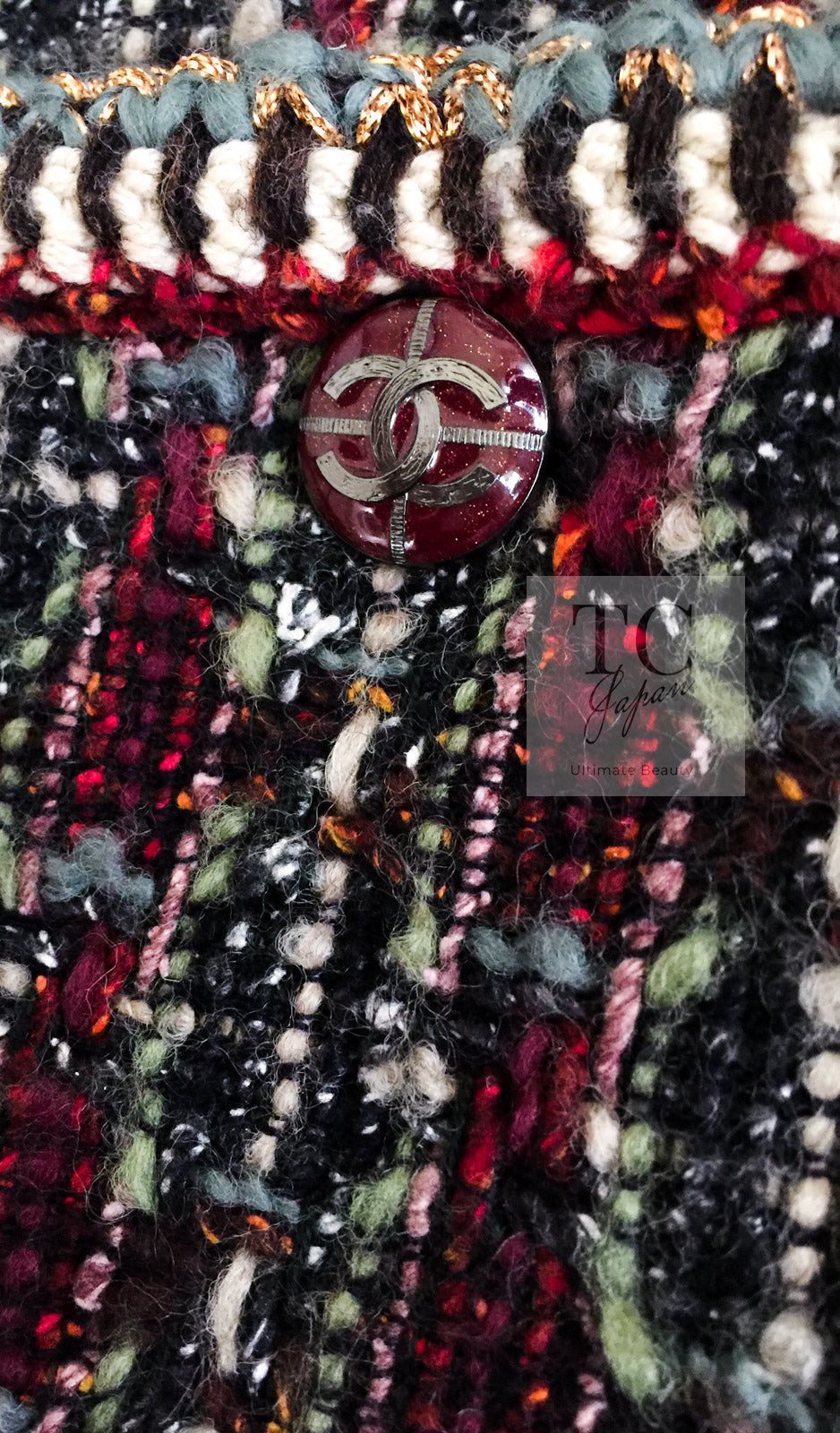 CHANEL 15A Maroon Wine Red Braid Trimming Wool Tweed Jacket 34 シャネル ワインレッド ブレイドトリミング ウール ツイード ジャケット 即発