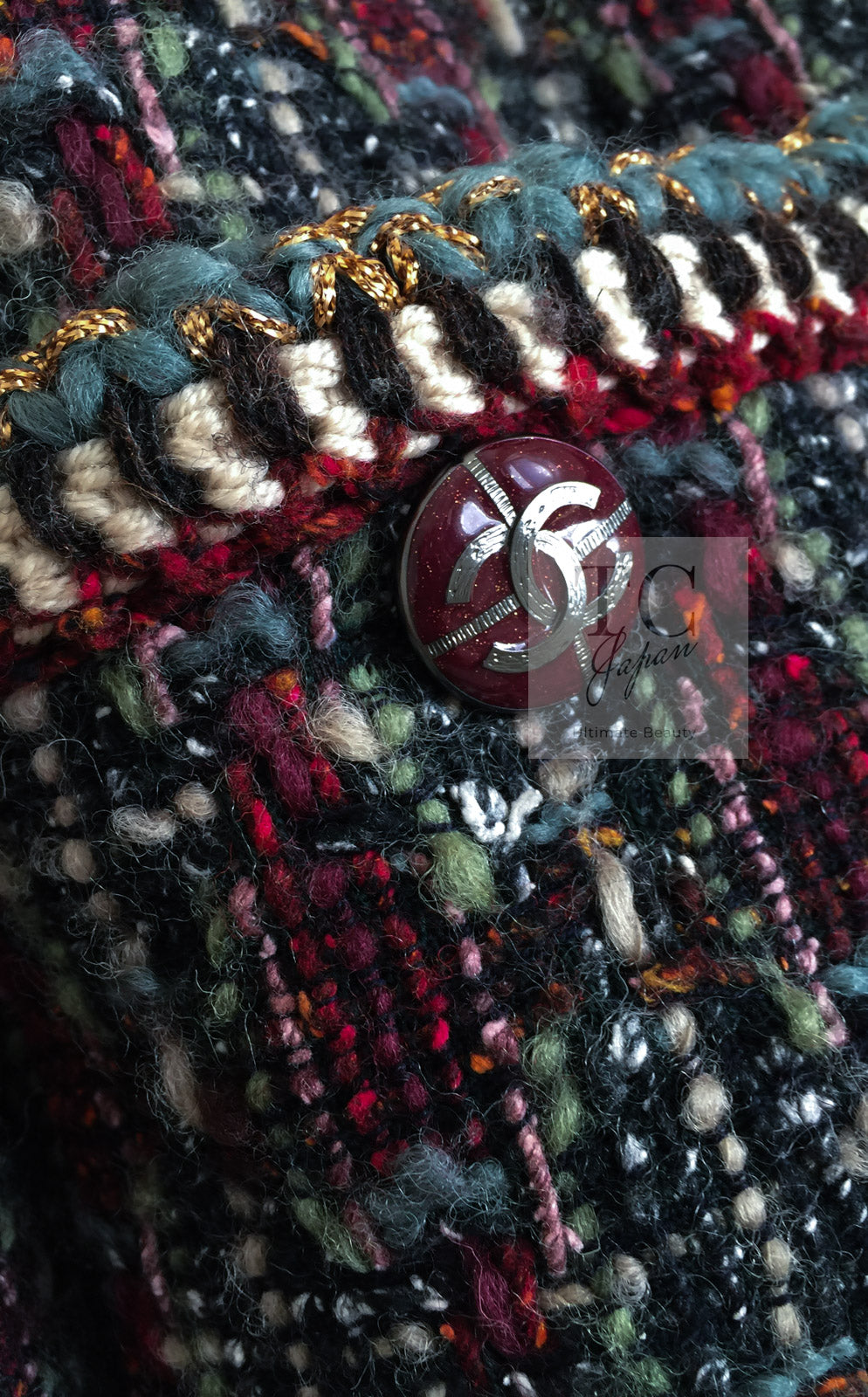 CHANEL 15A Maroon Wine Red Braid Trimming Wool Tweed Jacket 34 シャネル ワインレッド ブレイドトリミング ウール ツイード ジャケット 即発