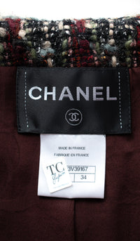 CHANEL 15A Maroon Wine Red Braid Trimming Wool Tweed Jacket 34 シャネル ワインレッド ブレイドトリミング ウール ツイード ジャケット 即発