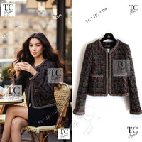 CHANEL 15A Maroon Wine Red Braid Trimming Wool Tweed Jacket 34 シャネル ワインレッド ブレイドトリミング ウール ツイード ジャケット 即発