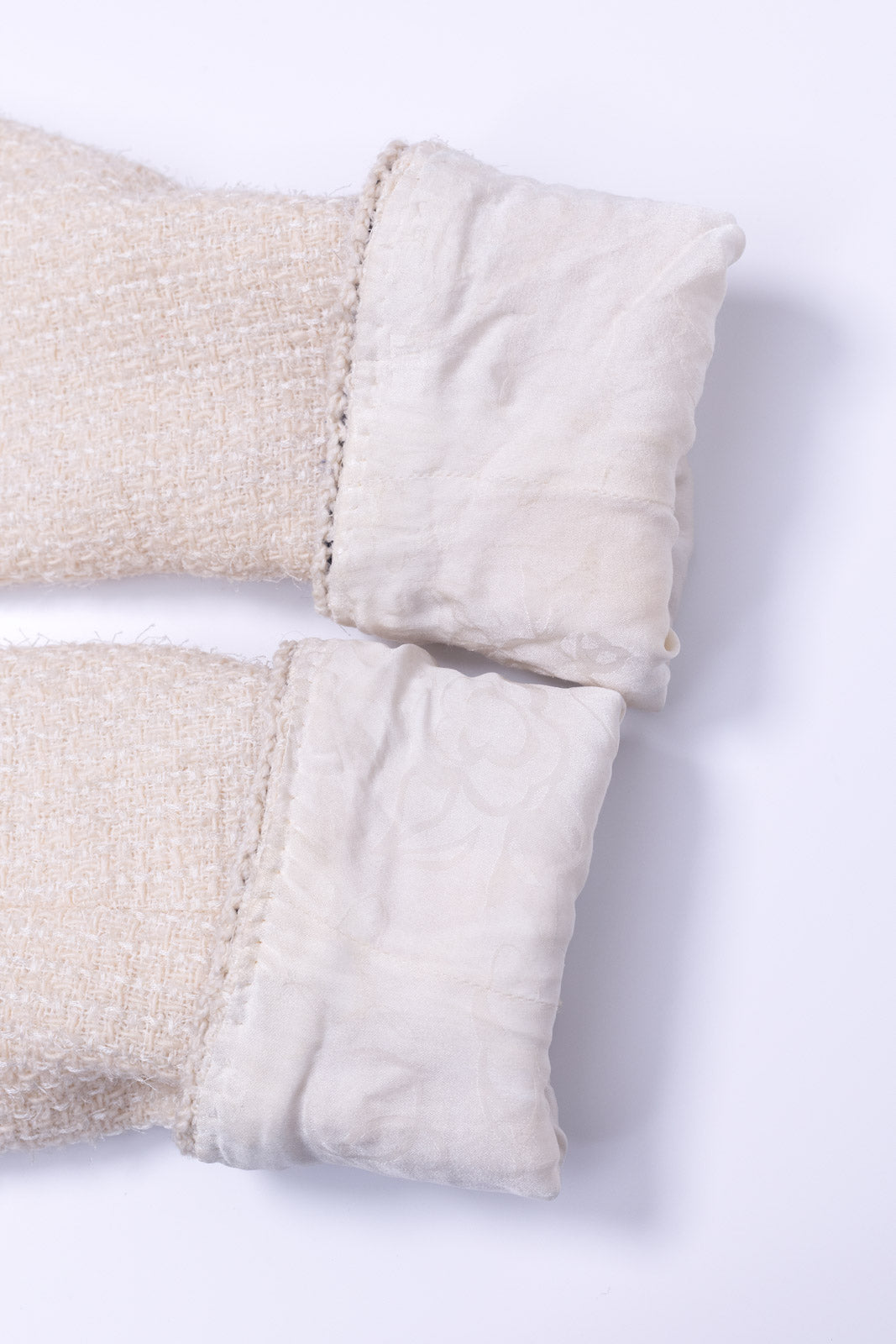 CHANEL 11S Ivory Creme Crochet Braid Trim Cotton Jacket 36 38 シャネル アイボリー クリーム クロシェット ブレイド トリミング コットン ジャケット 即発