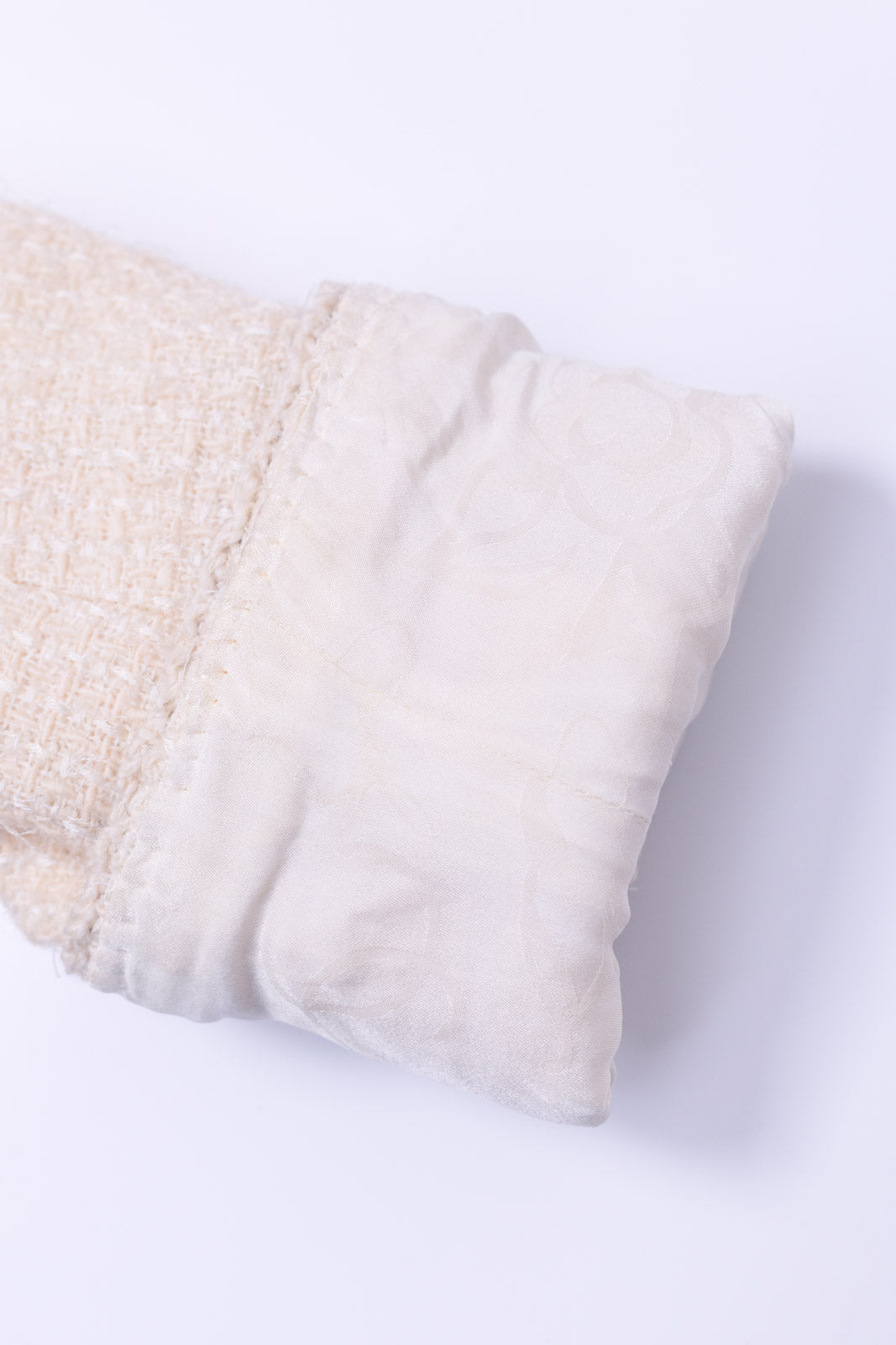 CHANEL 11S Ivory Creme Crochet Braid Trim Cotton Jacket 36 38 シャネル アイボリー クリーム クロシェット ブレイド トリミング コットン ジャケット 即発