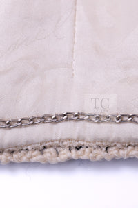 CHANEL 11S Ivory Creme Crochet Braid Trim Cotton Jacket 36 38 シャネル アイボリー クリーム クロシェット ブレイド トリミング コットン ジャケット 即発