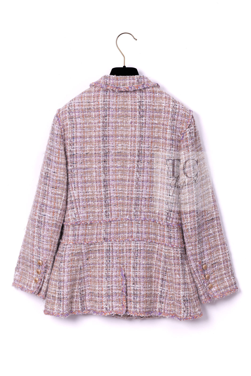 CHANEL 07C Pink Beige Multi Mohair Wool Tweed Jacket 40 42 シャネル ピンク ベージュ マルチカラー モヘア ウール ツイード ジャケット 即発