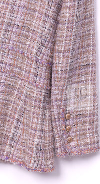 CHANEL 07C Pink Beige Multi Mohair Wool Tweed Jacket 40 42 シャネル ピンク ベージュ マルチカラー モヘア ウール ツイード ジャケット 即発