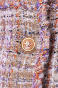 CHANEL 07C Pink Beige Multi Mohair Wool Tweed Jacket 40 42 シャネル ピンク ベージュ マルチカラー モヘア ウール ツイード ジャケット 即発