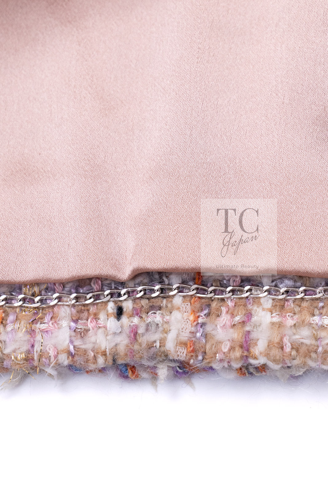 CHANEL 07C Pink Beige Multi Mohair Wool Tweed Jacket 40 42 シャネル ピンク ベージュ マルチカラー モヘア ウール ツイード ジャケット 即発