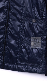 CHANEL 12S Navy Nylon Zipper Blouson Jacket CC Button 34 36 シャネル ネイビー ナイロン ジッパー ブルゾン ジャケット ココボタン 即発
