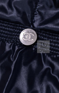 CHANEL 12S Navy Nylon Zipper Blouson Jacket CC Button 34 36 シャネル ネイビー ナイロン ジッパー ブルゾン ジャケット ココボタン 即発