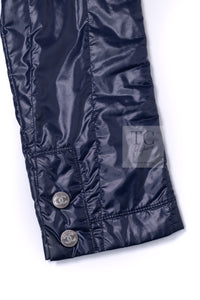 CHANEL 12S Navy Nylon Zipper Blouson Jacket CC Button 34 36 シャネル ネイビー ナイロン ジッパー ブルゾン ジャケット ココボタン 即発