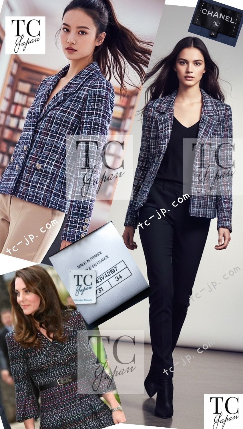 CHANEL 17PS Navy Multicolor Cotton Silk Jacket 34 36 シャネル ネイビー マルチカラー コットン シルク ジャケット 即発