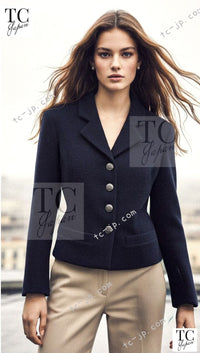 CHANEL 12C Black Rhinestone Buttons Jacket 36 40 42 シャネル ブラック ラインストーン ボタン ジャケット 即発 - TC JAPAN