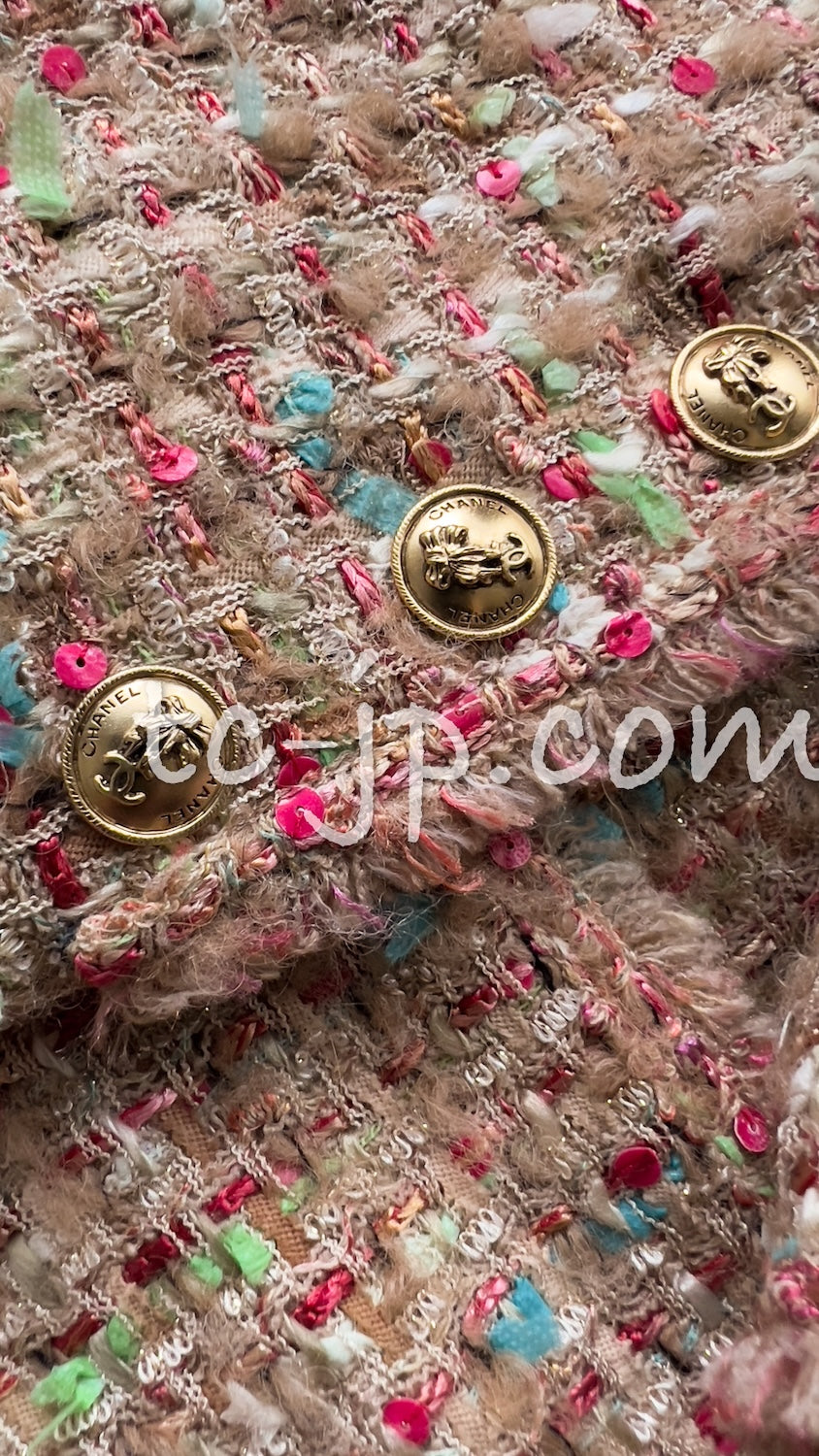 CHANEL 04A Beige Multi Color Lesage Tweed Jacket 38 シャネル ベージュ マルチカラー ルサージュ ツイード ジャケット 即発