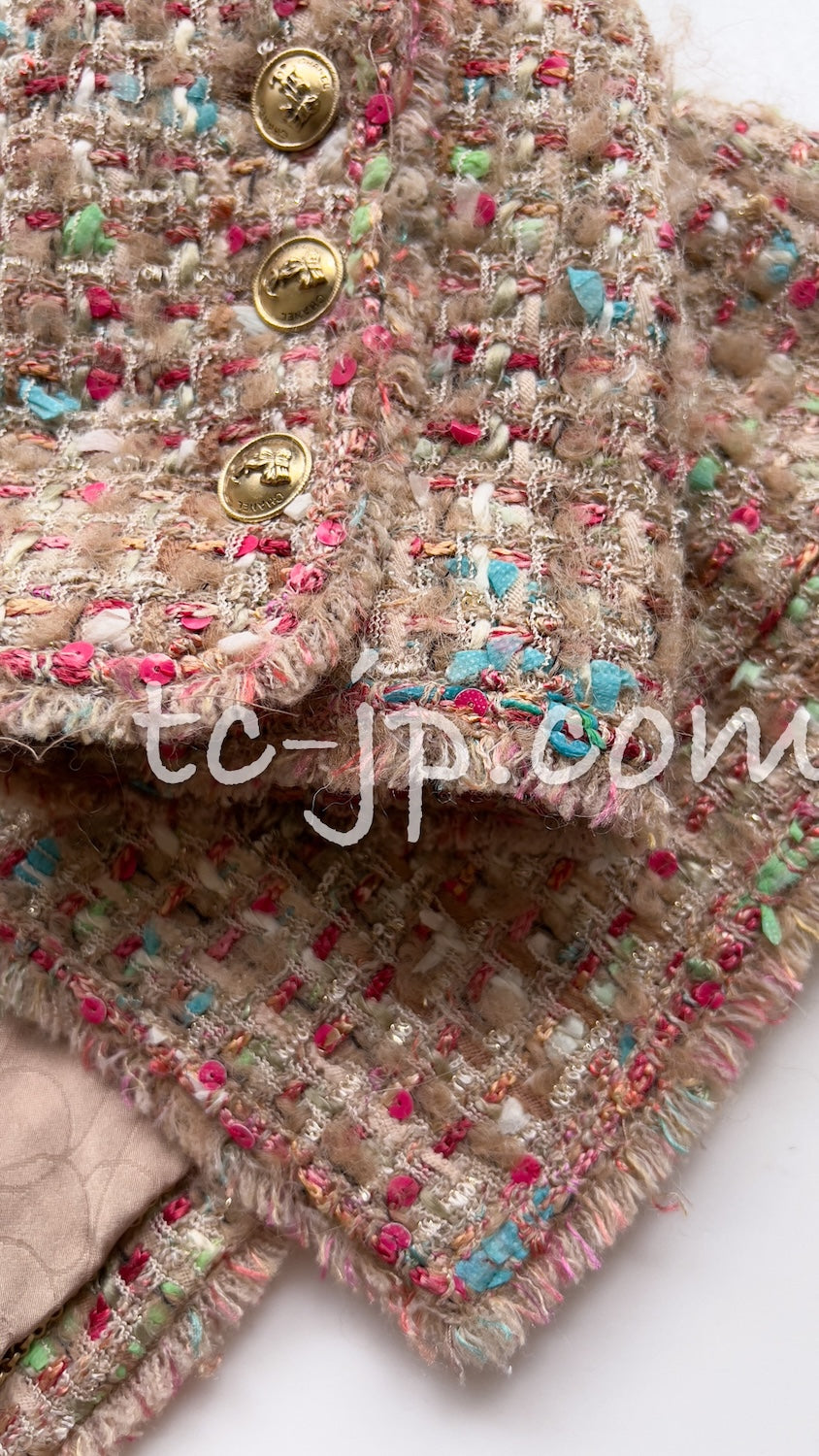 CHANEL 04A Beige Multi Color Lesage Tweed Jacket 38 シャネル ベージュ マルチカラー ルサージュ ツイード ジャケット 即発