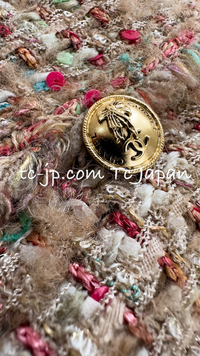 CHANEL 04A Beige Multi Color Lesage Tweed Jacket 38 シャネル ベージュ マルチカラー ルサージュ ツイード ジャケット 即発