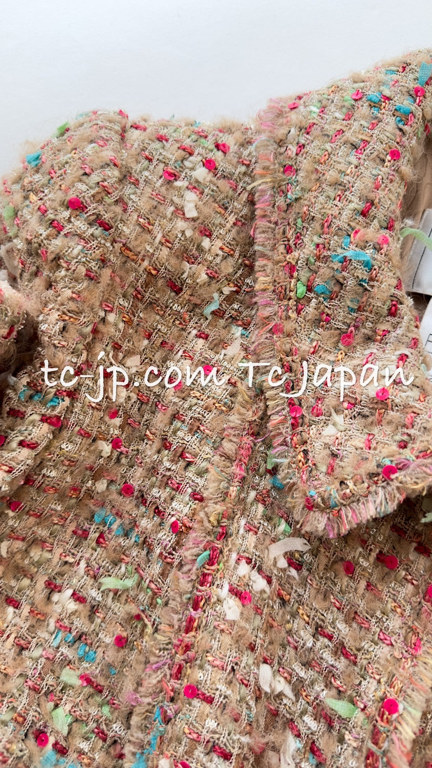CHANEL 04A Beige Multi Color Lesage Tweed Jacket 38 シャネル ベージュ マルチカラー ルサージュ ツイード ジャケット 即発