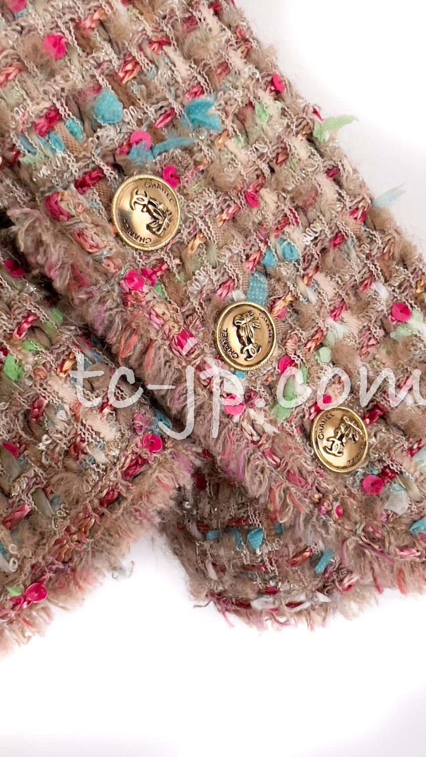 CHANEL 04A Beige Multi Color Lesage Tweed Jacket 38 シャネル ベージュ マルチカラー ルサージュ ツイード ジャケット 即発