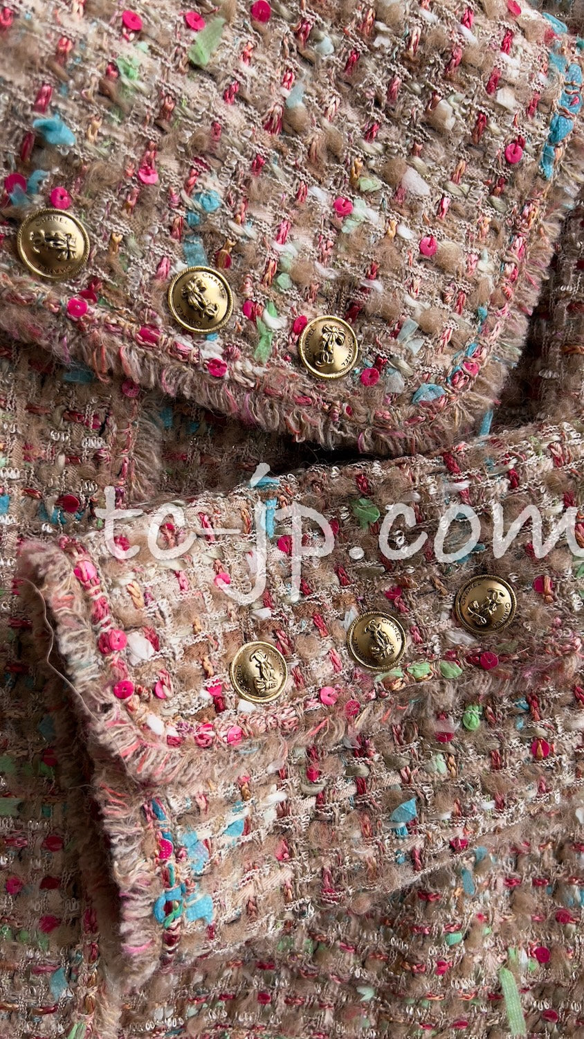 CHANEL 04A Beige Multi Color Lesage Tweed Jacket 38 シャネル ベージュ マルチカラー ルサージュ ツイード ジャケット 即発