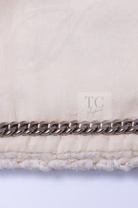 CHANEL 15PF Ivory Wool Mohair Beaded Rhinestone Jacket 36 38 シャネル アイボリー ウール モヘア ビーズ ラインストーン ジャケット 即発