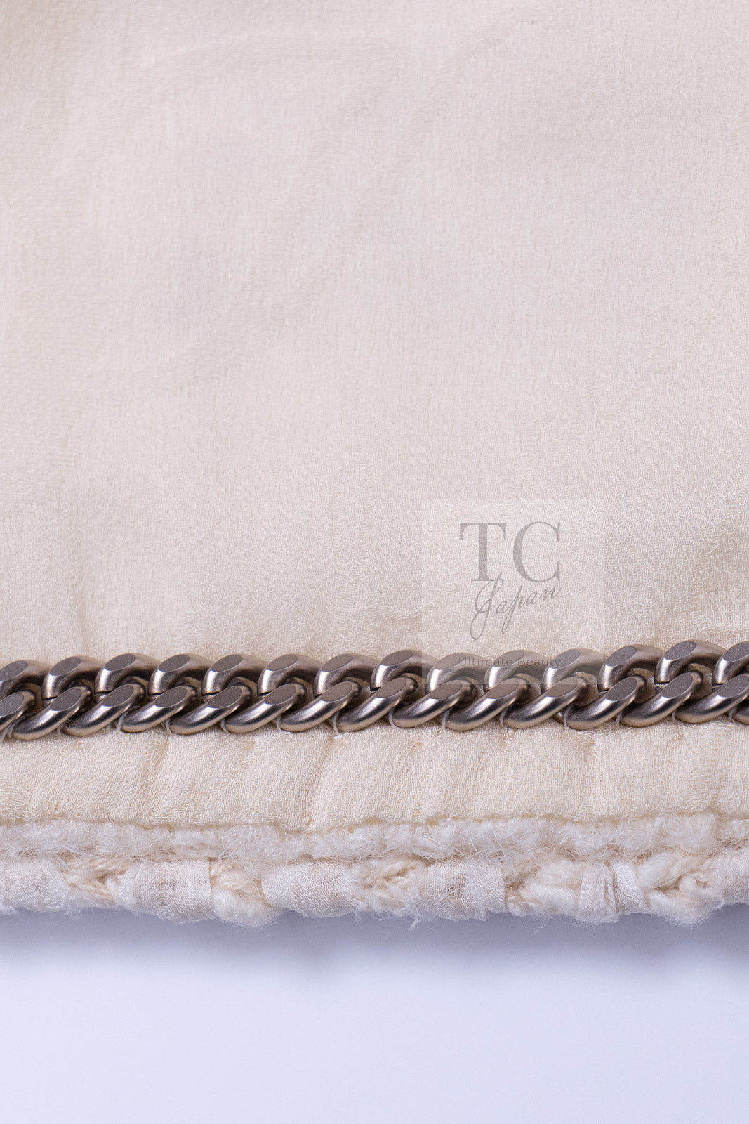 CHANEL 15PF Ivory Wool Mohair Beaded Rhinestone Jacket 36 38 シャネル アイボリー ウール モヘア ビーズ ラインストーン ジャケット 即発