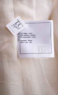 CHANEL 15PF Ivory Wool Mohair Beaded Rhinestone Jacket 36 38 シャネル アイボリー ウール モヘア ビーズ ラインストーン ジャケット 即発