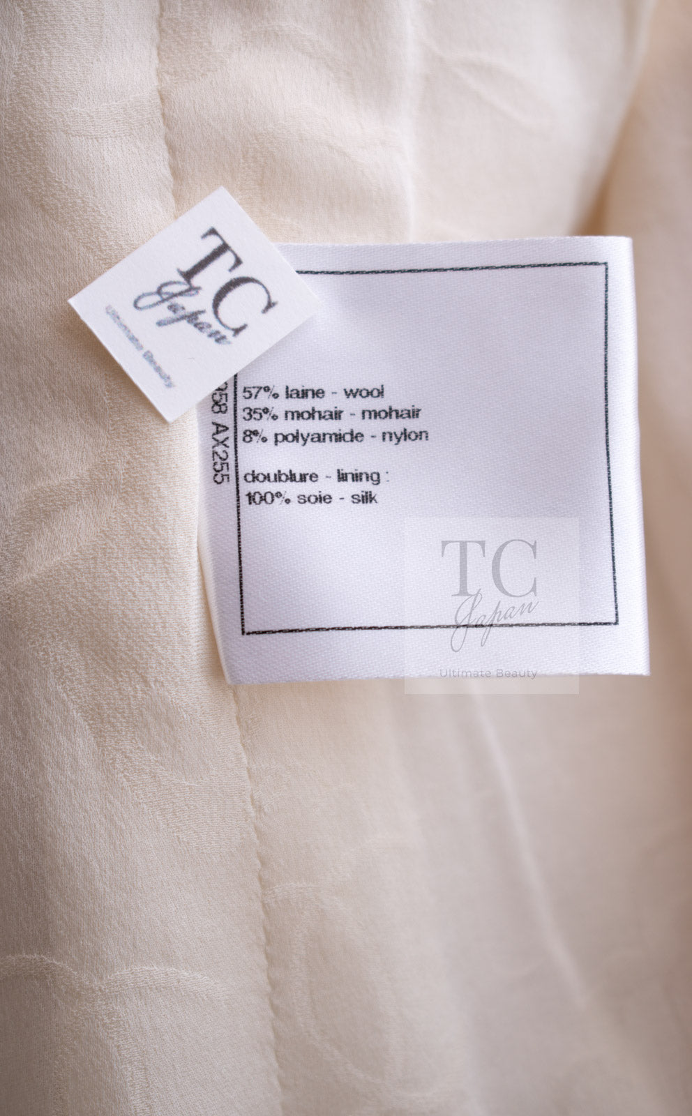 CHANEL 15PF Ivory Wool Mohair Beaded Rhinestone Jacket 36 38 シャネル アイボリー ウール モヘア ビーズ ラインストーン ジャケット 即発