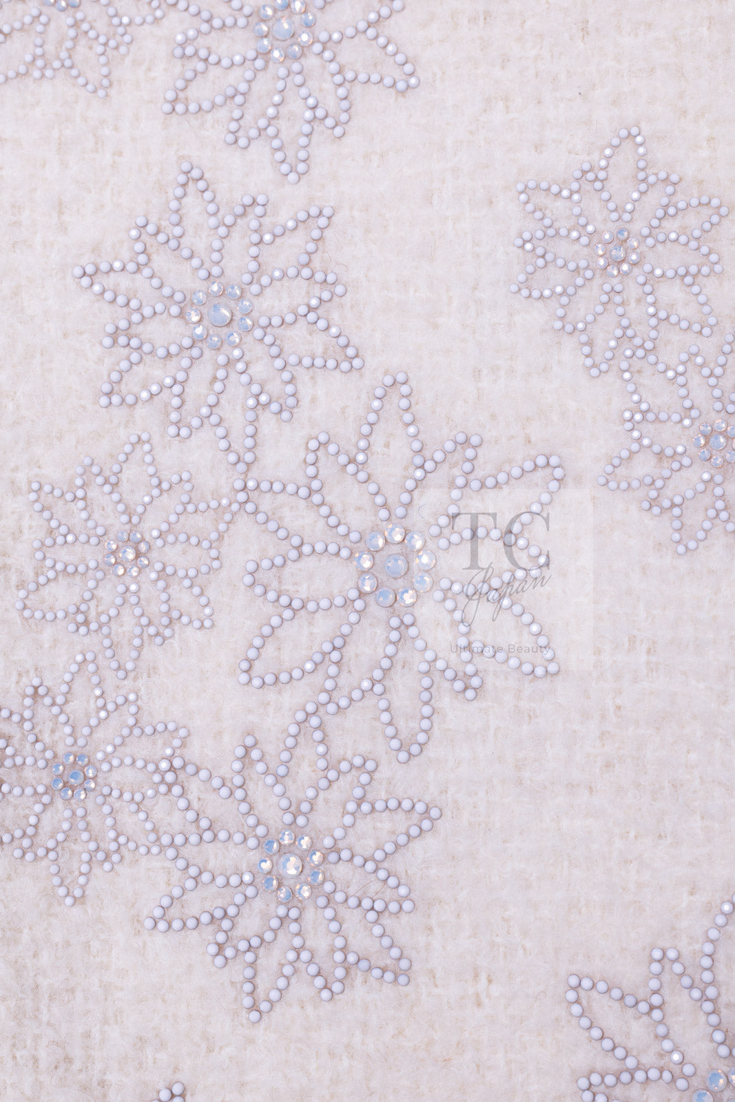 CHANEL 15PF Ivory Wool Mohair Beaded Rhinestone Jacket 36 38 シャネル アイボリー ウール モヘア ビーズ ラインストーン ジャケット 即発