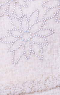 CHANEL 15PF Ivory Wool Mohair Beaded Rhinestone Jacket 36 38 シャネル アイボリー ウール モヘア ビーズ ラインストーン ジャケット 即発