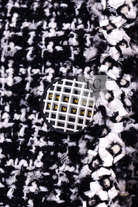 CHANEL 09S Black White Collarless Tweed Jacket 34 シャネル ブラック ホワイト ノーカラー ツイード ジャケット 即発