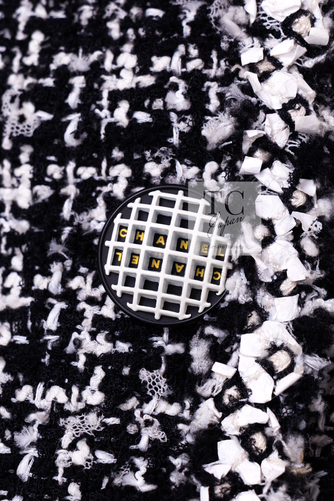 CHANEL 09S Black White Collarless Tweed Jacket 34 シャネル ブラック ホワイト ノーカラー ツイード ジャケット 即発