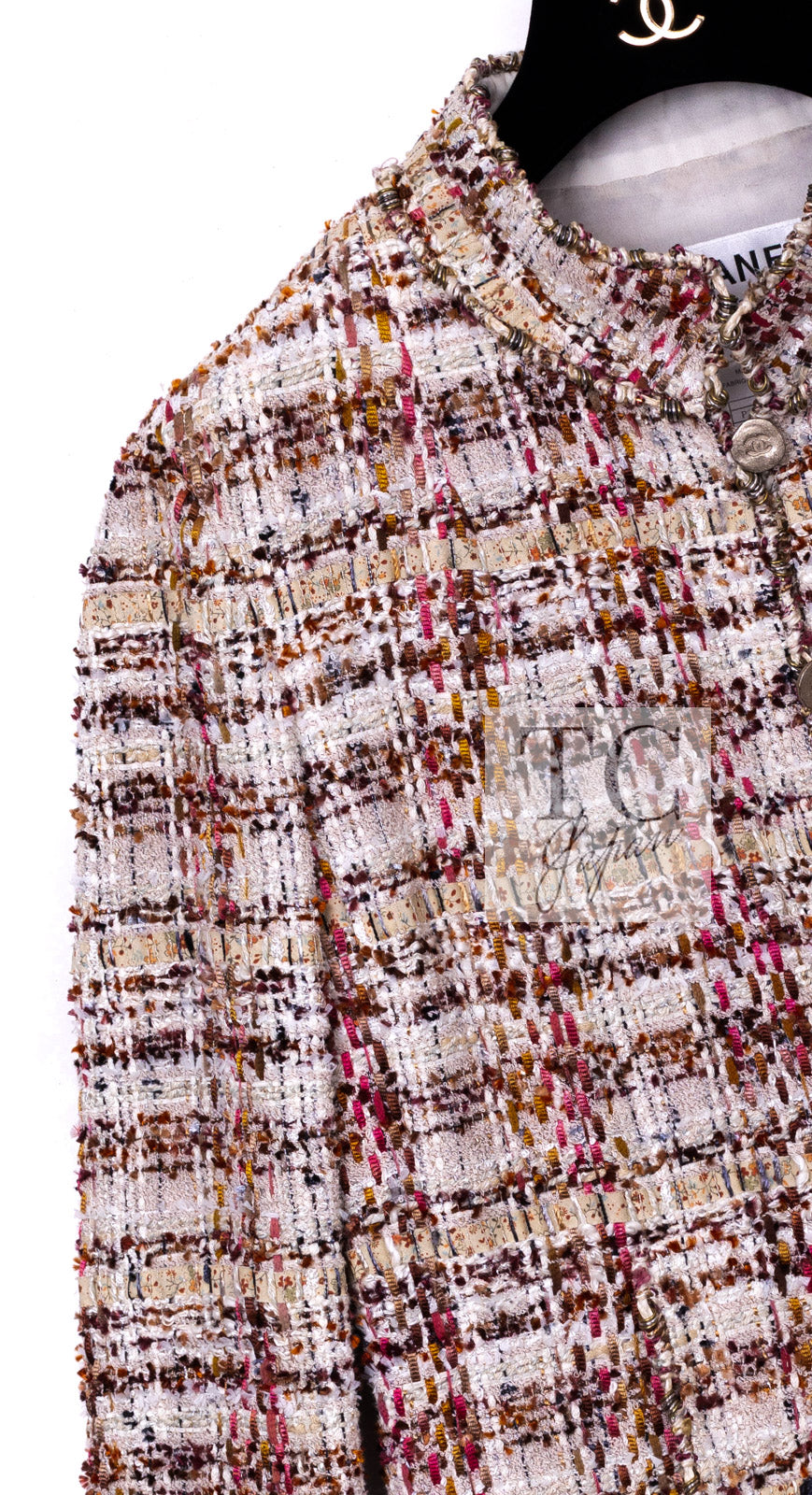 CHANEL 06S Red Brown Multi Tweed Jacket 38 40 シャネル レッド ブラウン マルチカラー ツイード ジャケット 即発