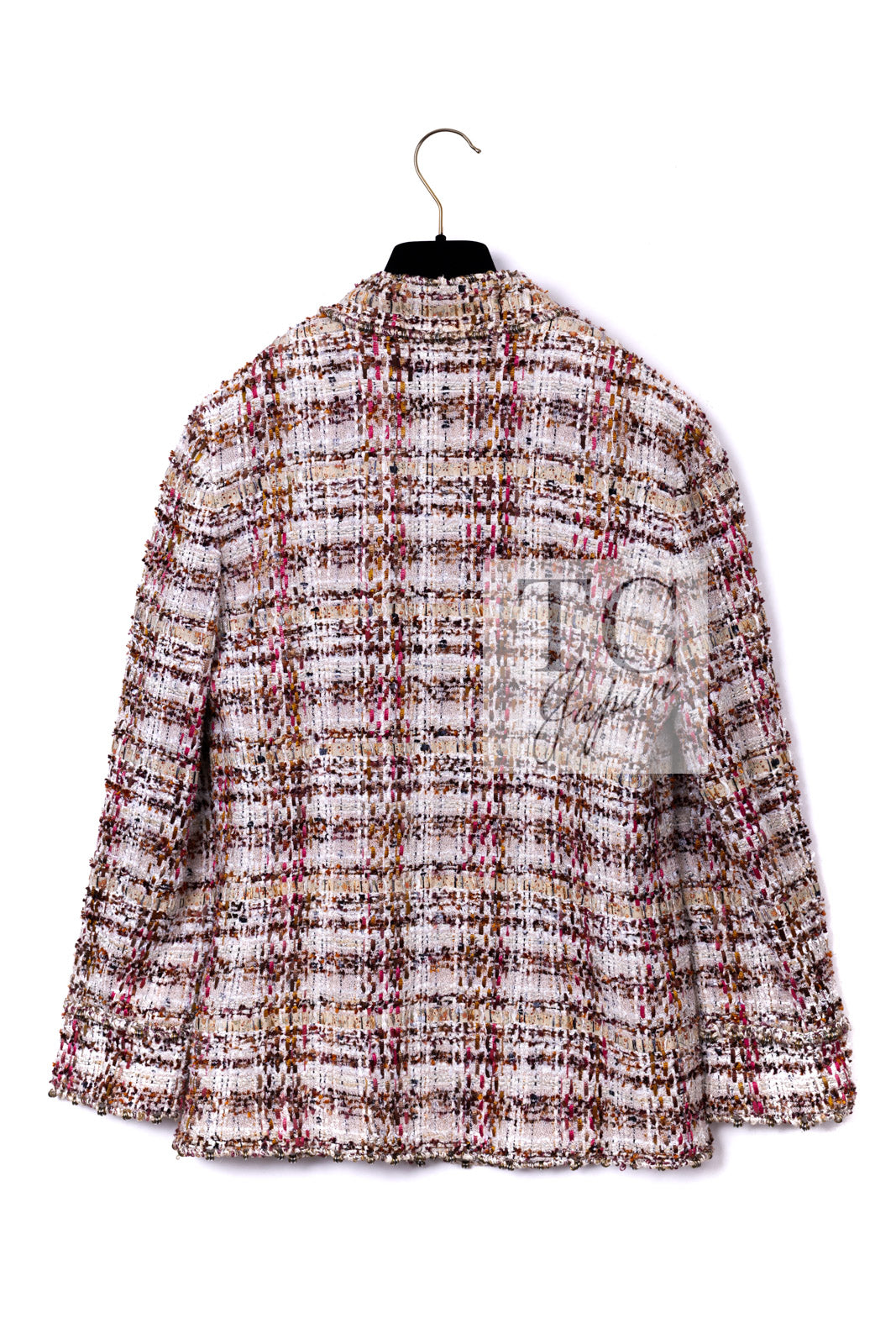 CHANEL 06S Red Brown Multi Tweed Jacket 38 40 シャネル レッド ブラウン マルチカラー ツイード ジャケット 即発