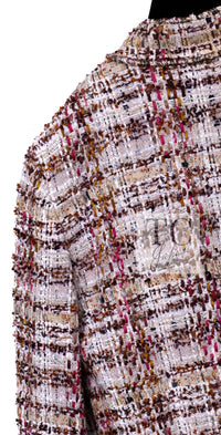 CHANEL 06S Red Brown Multi Tweed Jacket 38 40 シャネル レッド ブラウン マルチカラー ツイード ジャケット 即発