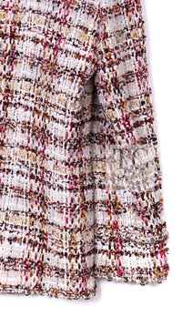 CHANEL 06S Red Brown Multi Tweed Jacket 38 40 シャネル レッド ブラウン マルチカラー ツイード ジャケット 即発