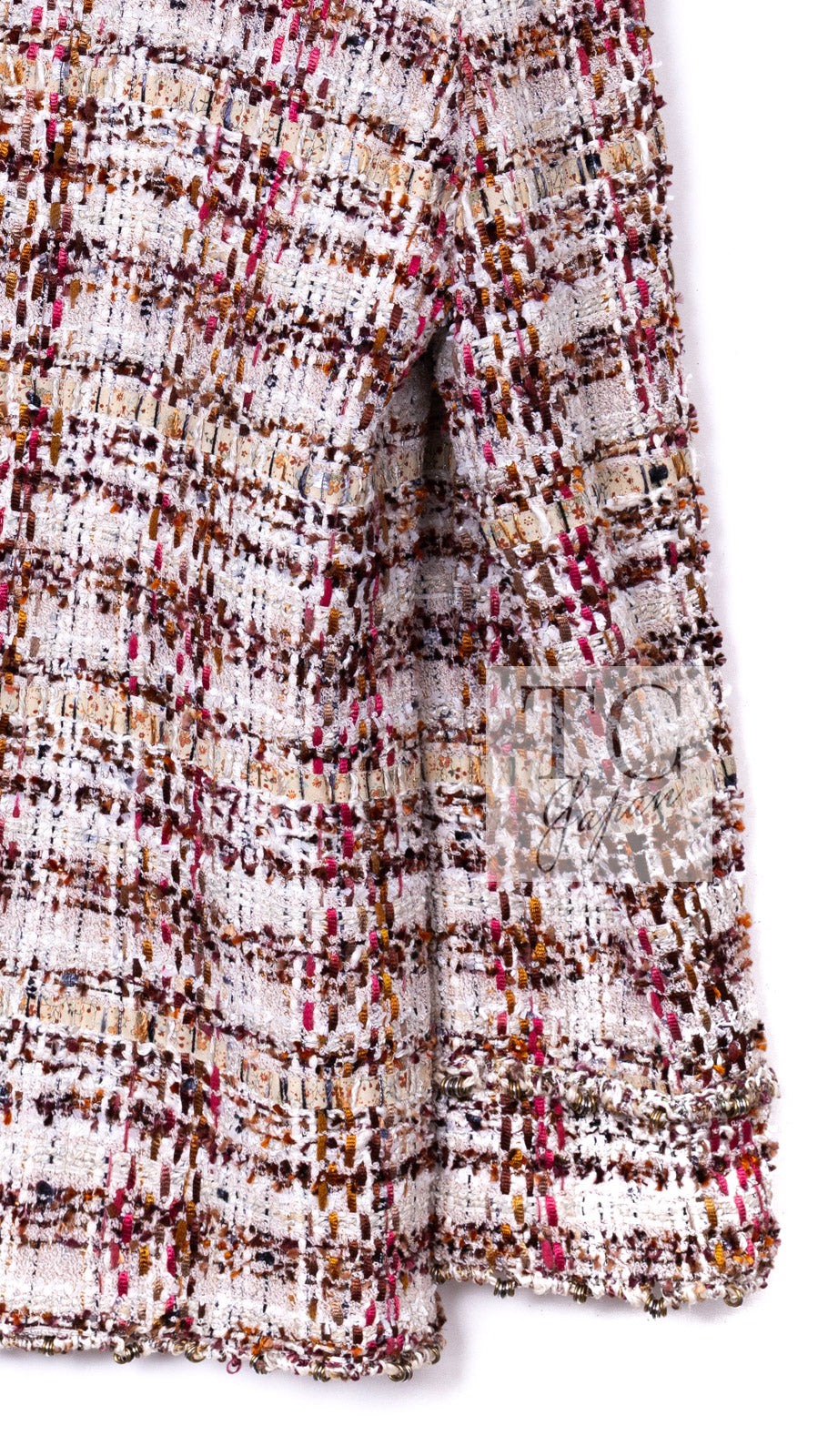 CHANEL 06S Red Brown Multi Tweed Jacket 38 40 シャネル レッド ブラウン マルチカラー ツイード ジャケット 即発