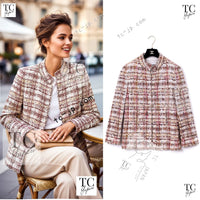 CHANEL 06S Red Brown Multi Tweed Jacket 38 40 シャネル レッド ブラウン マルチカラー ツイード ジャケット 即発