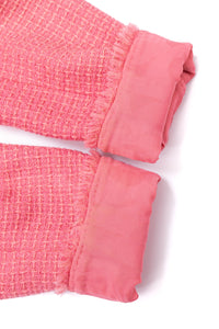 CHANEL 20PF Pink V-Neck Wool Tweed Jacket Coat CC Logo Button 50 シャネル ピンク ウール ツイード Vネック ジャケット コート CCロゴボタン 即発