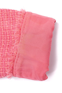 CHANEL 20PF Pink V-Neck Wool Tweed Jacket Coat CC Logo Button 50 シャネル ピンク ウール ツイード Vネック ジャケット コート CCロゴボタン 即発