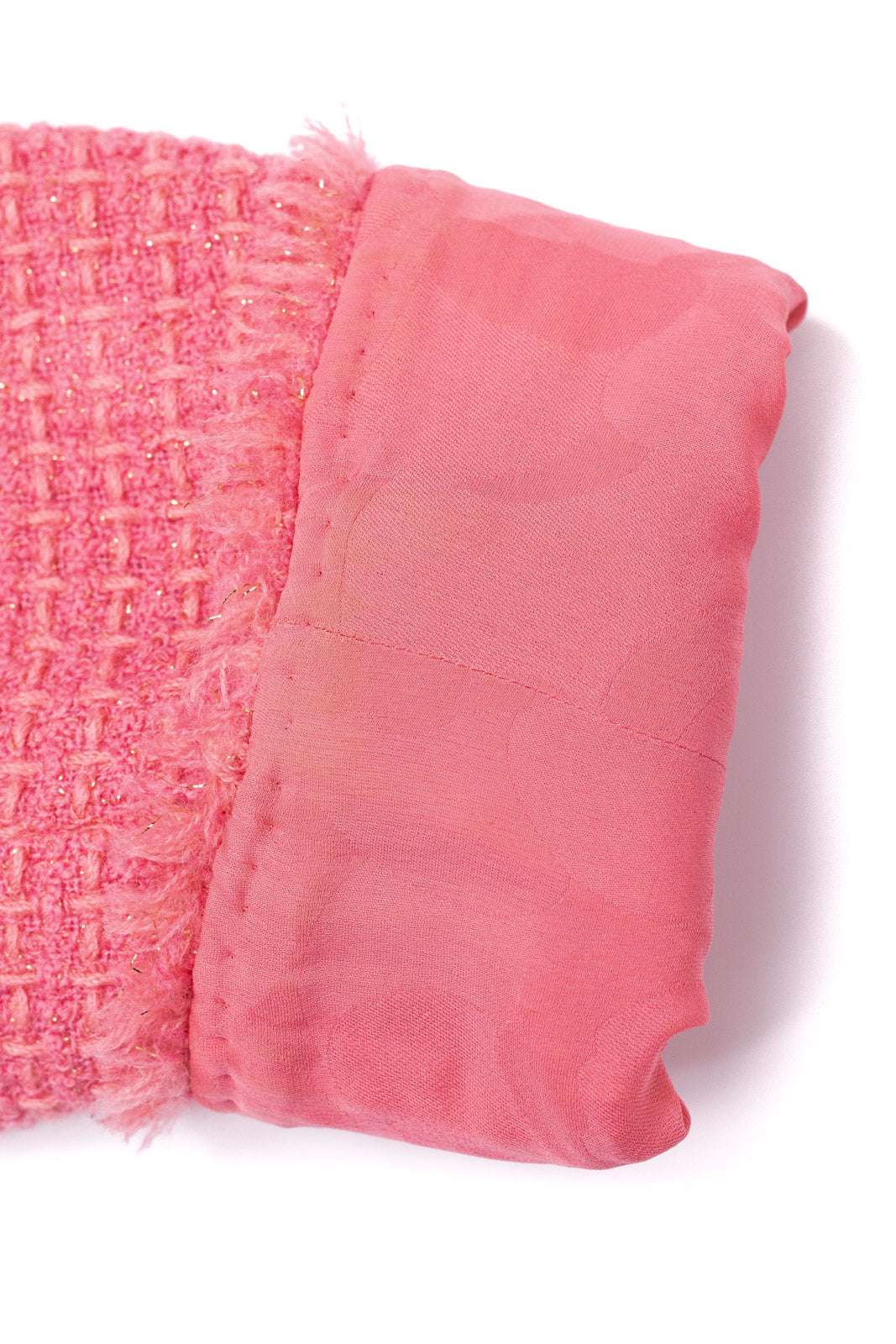 CHANEL 20PF Pink V-Neck Wool Tweed Jacket Coat CC Logo Button 50 シャネル ピンク ウール ツイード Vネック ジャケット コート CCロゴボタン 即発