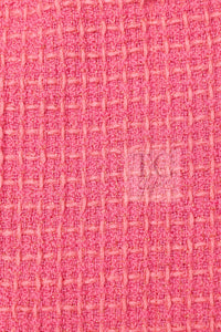 CHANEL 20PF Pink V-Neck Wool Tweed Jacket Coat CC Logo Button 50 シャネル ピンク ウール ツイード Vネック ジャケット コート CCロゴボタン 即発