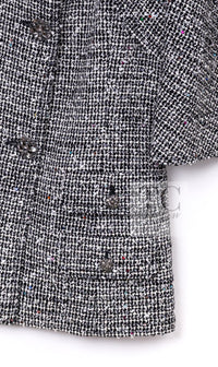CHANEL 15C Black White Sequin Cotton Wool Tweed Jacket 36 シャネル ブラック ホワイト スパンコール コットン ウール ツイード ジャケット 即発